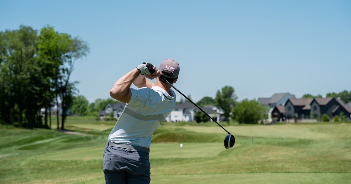 Competitive golfer performing gym training to support on-course performance